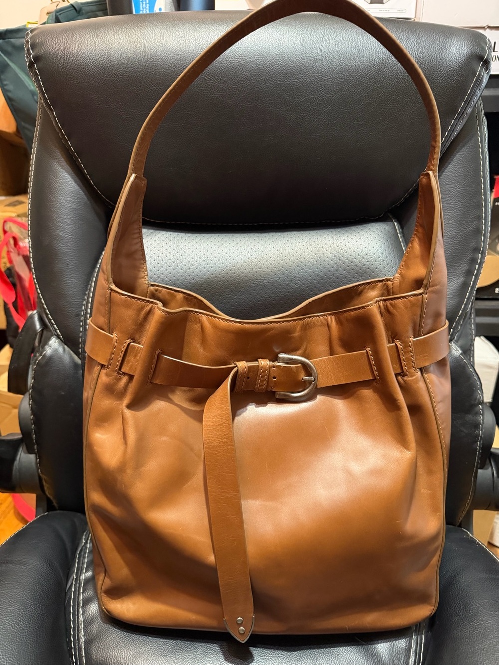 FRYE HEATHER HOBO COGNAC
